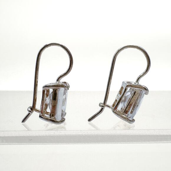 Designer Silpada CZ Earrings Sterling Silver Cubic Zirconia Fish Hook Drop - Picture 7 of 13